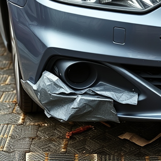 damaged car bumper