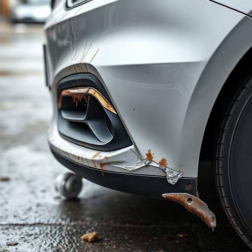 damaged car bumper