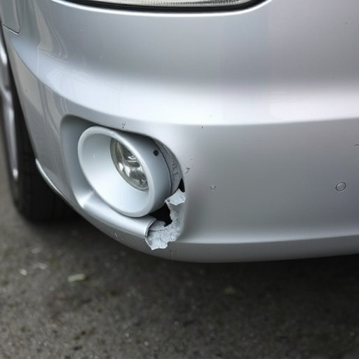damaged car bumper