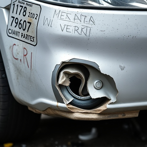 damaged car bumper