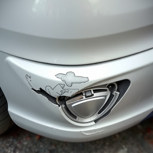 damaged car bumper