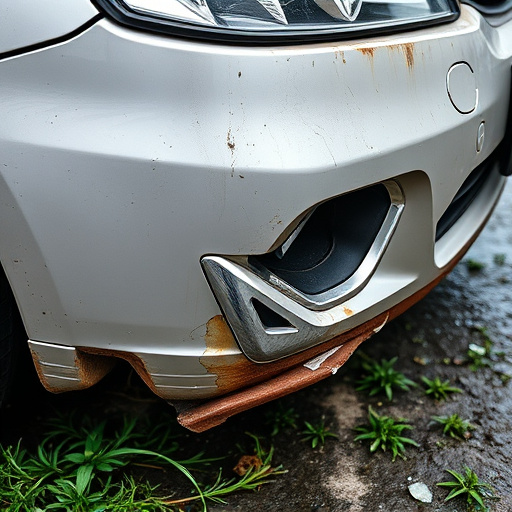 damaged car bumper
