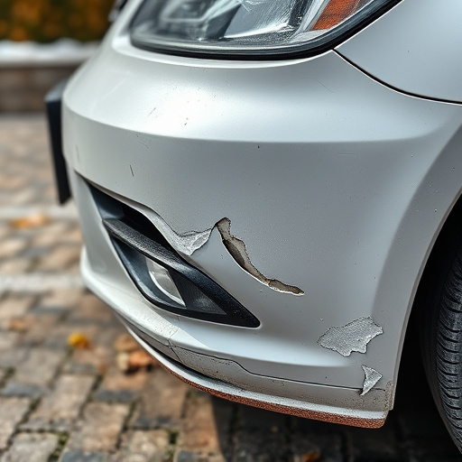damaged car bumper