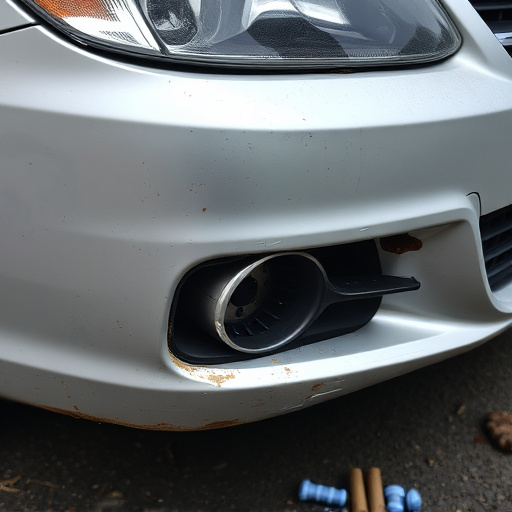damaged car bumper