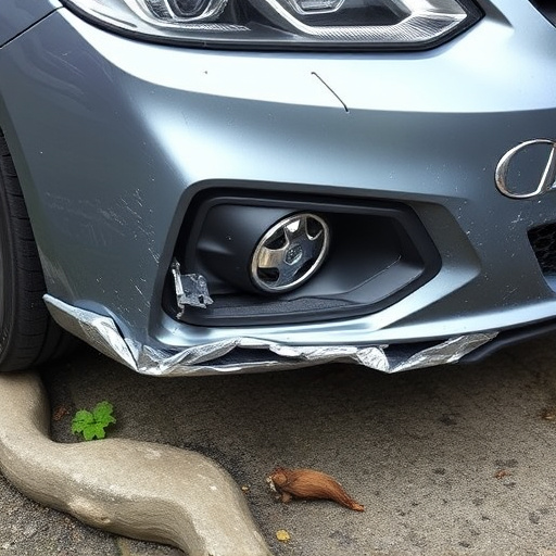 damaged car bumper