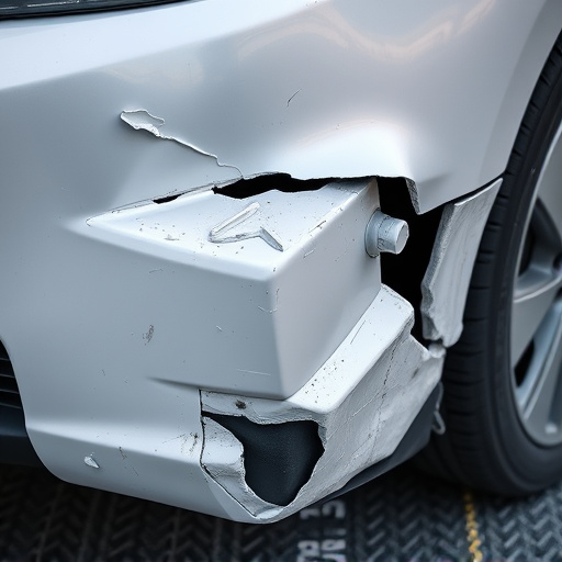 damaged car bumper