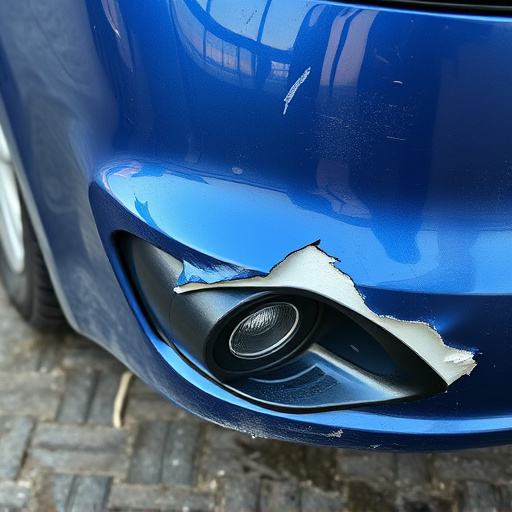 damaged car bumper