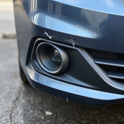 damaged car bumper