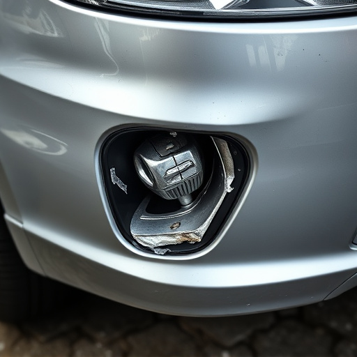 damaged car bumper