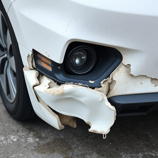 damaged car bumper