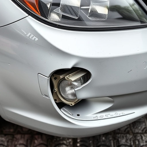 damaged car bumper