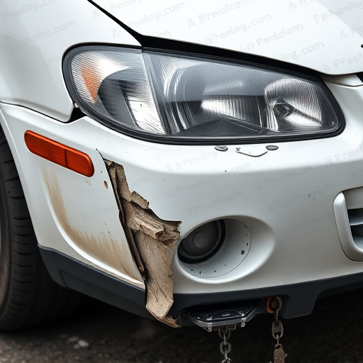 damaged car bumper