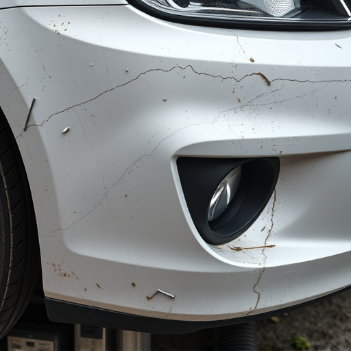 damaged car bumper