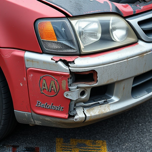 damaged car bumper
