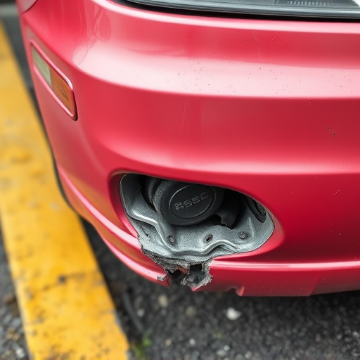 damaged car bumper