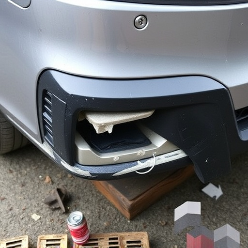 damaged car bumper