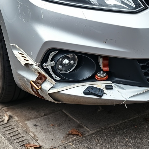 damaged car bumper