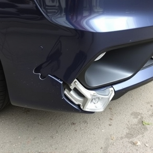 damaged car bumper
