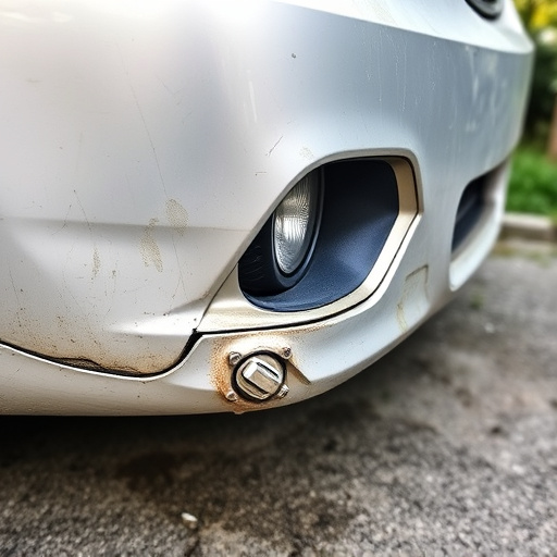 damaged car bumper