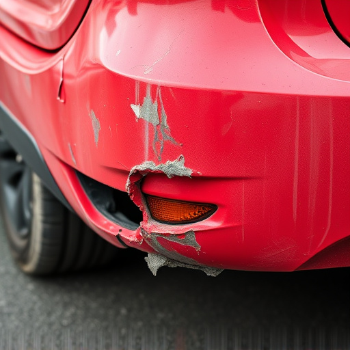 damaged car bumper