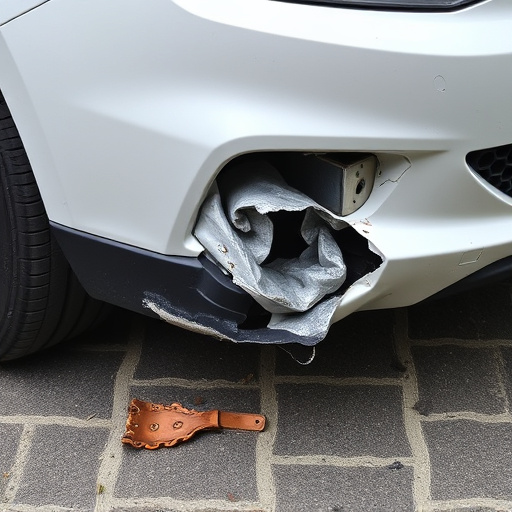 damaged car bumper