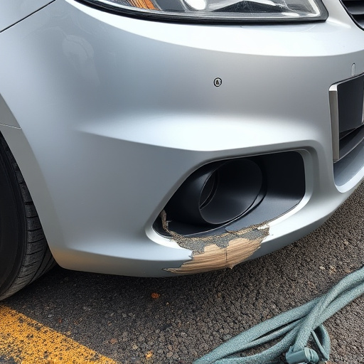 damaged car bumper