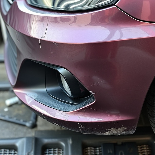 damaged car bumper