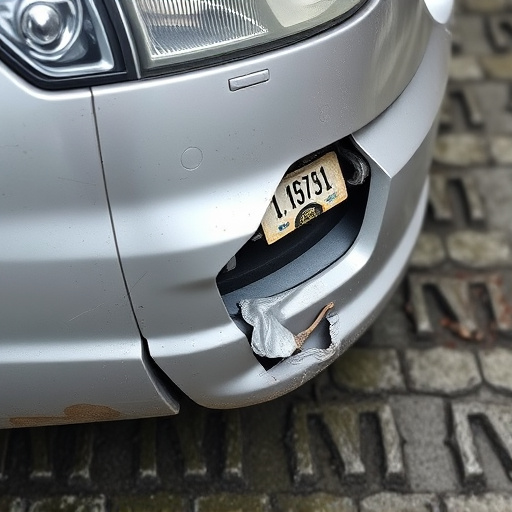 damaged car bumper