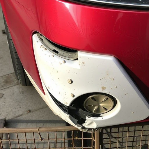 damaged car bumper