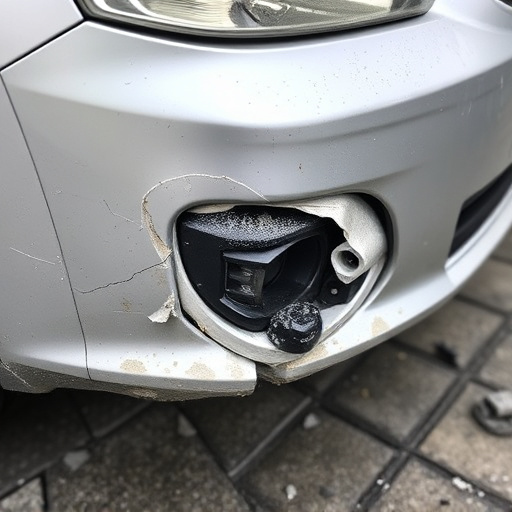 damaged car bumper