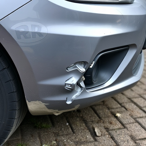 damaged car bumper