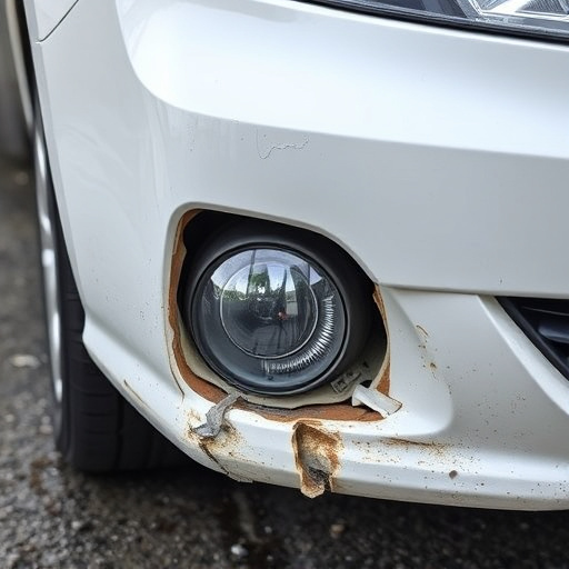 damaged car bumper