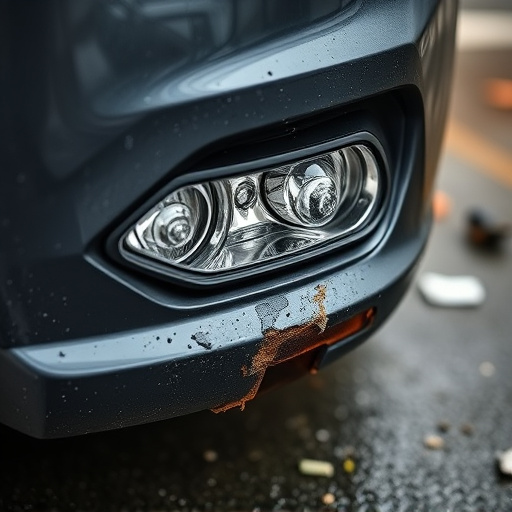 damaged car bumper