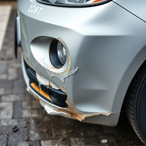 damaged car bumper