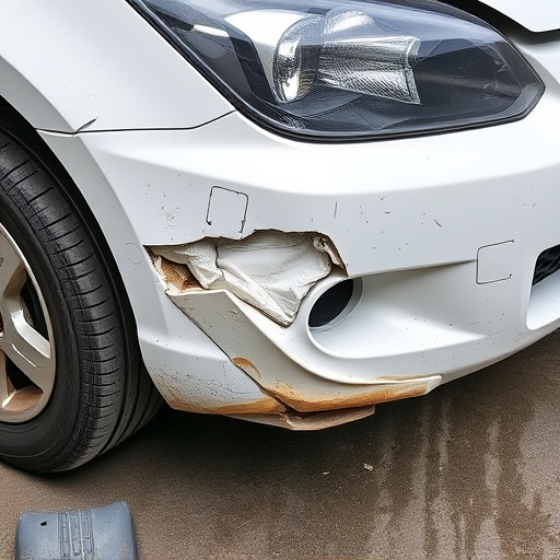 damaged car bumper