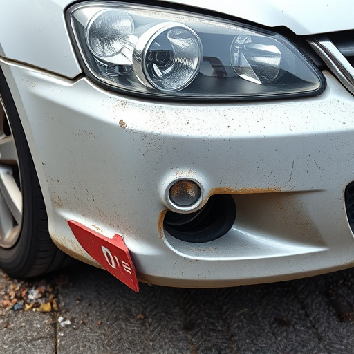 damaged car bumper