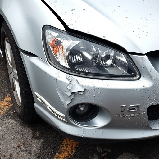 damaged car bumper