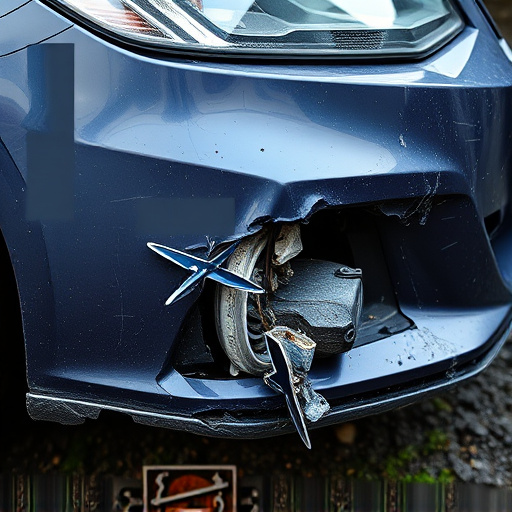 damaged car bumper