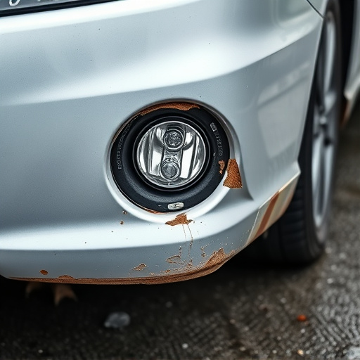 damaged car bumper