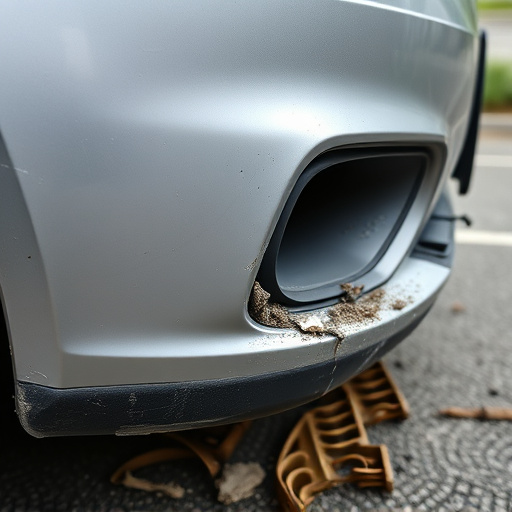 damaged car bumper