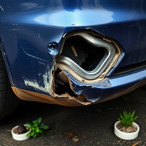 damaged car bumper