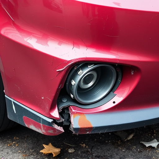 damaged car bumper