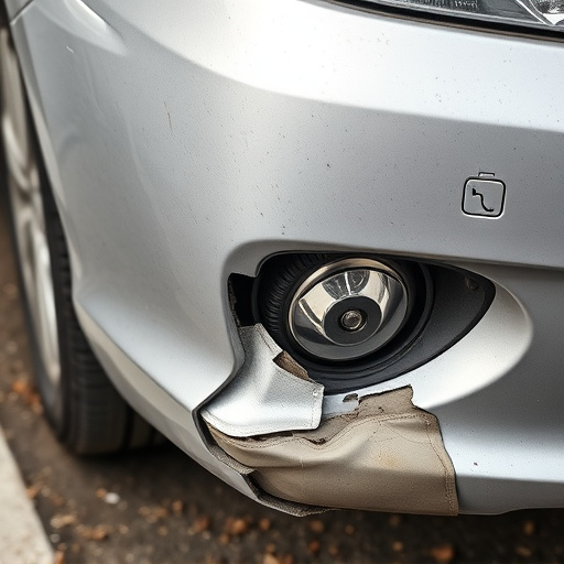 damaged car bumper
