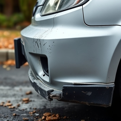 damaged car bumper