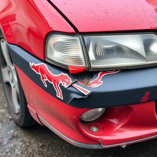 damaged car bumper