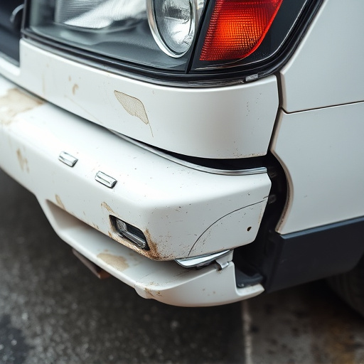damaged car bumper