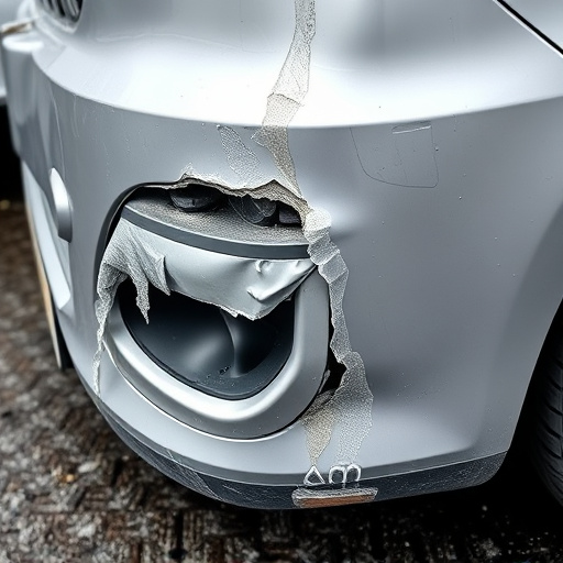 damaged car bumper