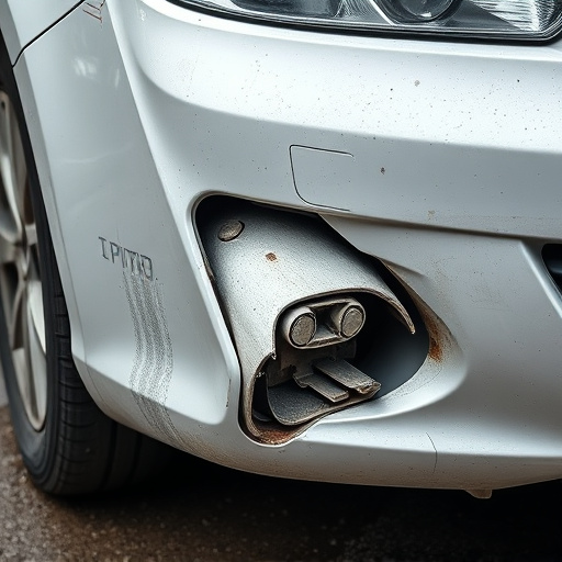 damaged car bumper