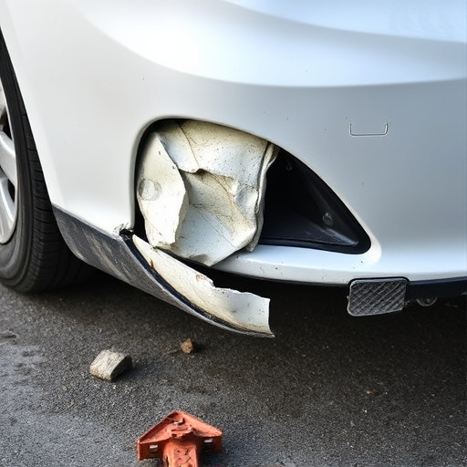 damaged car bumper