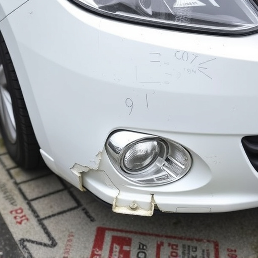 damaged car bumper